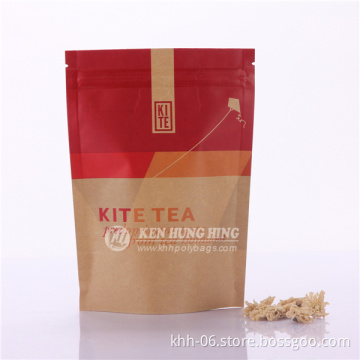 Stand up zipper custom brown paper spice bag